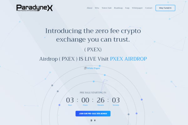 ParadyneX, Inc Website Screenshot
